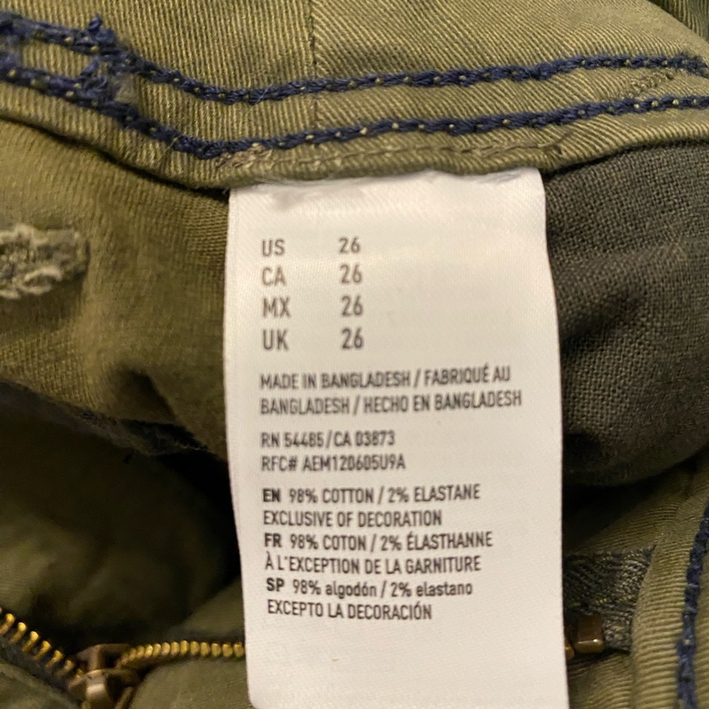 NWT American Eagle Cargo Shorts Size 26 Olive - Picture 8 of 8